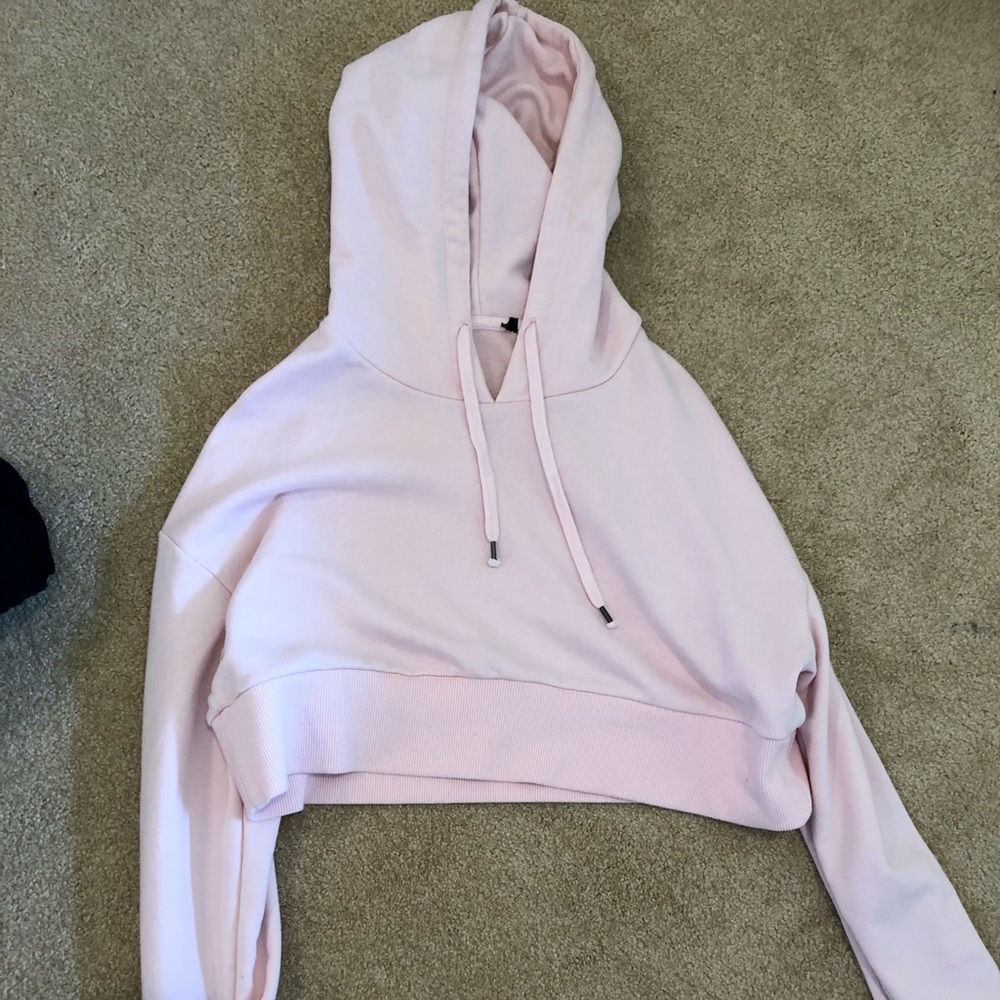 Light pink cropped hoodie